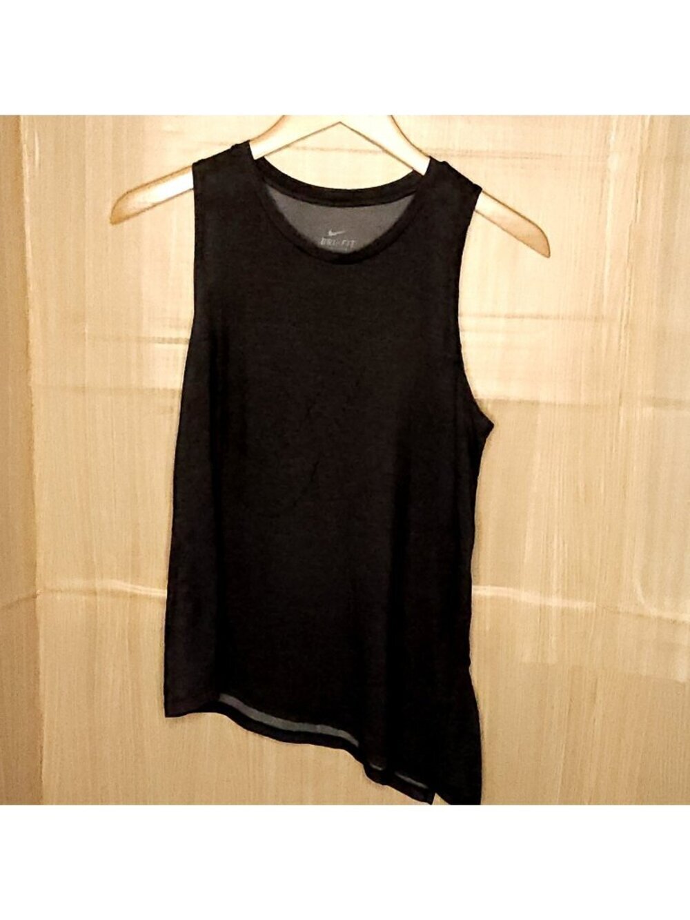 Nike Dri-fit Girls Dark Grey Sleeveless Asymmetrical Tunic Tank Top XL